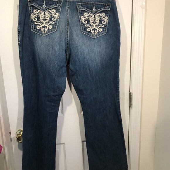 A.n.a Jeans  Size 20W  40x33 Blue Denim  Bootcut Dark 11'' RISE HIPS 46'' - Picture 1 of 10